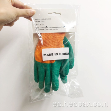 Guantes de jardín para niños con recubrimiento de goma Hespax 13G Látex